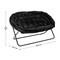 Flash Furniture Eleanor 56-in Folding Double Saucer Chair w/2 Folding Ottomans Black Faux Fur w/a Black Steel Frame FV-FDS-001-2FR-BK-BK-GG - alternate 9
